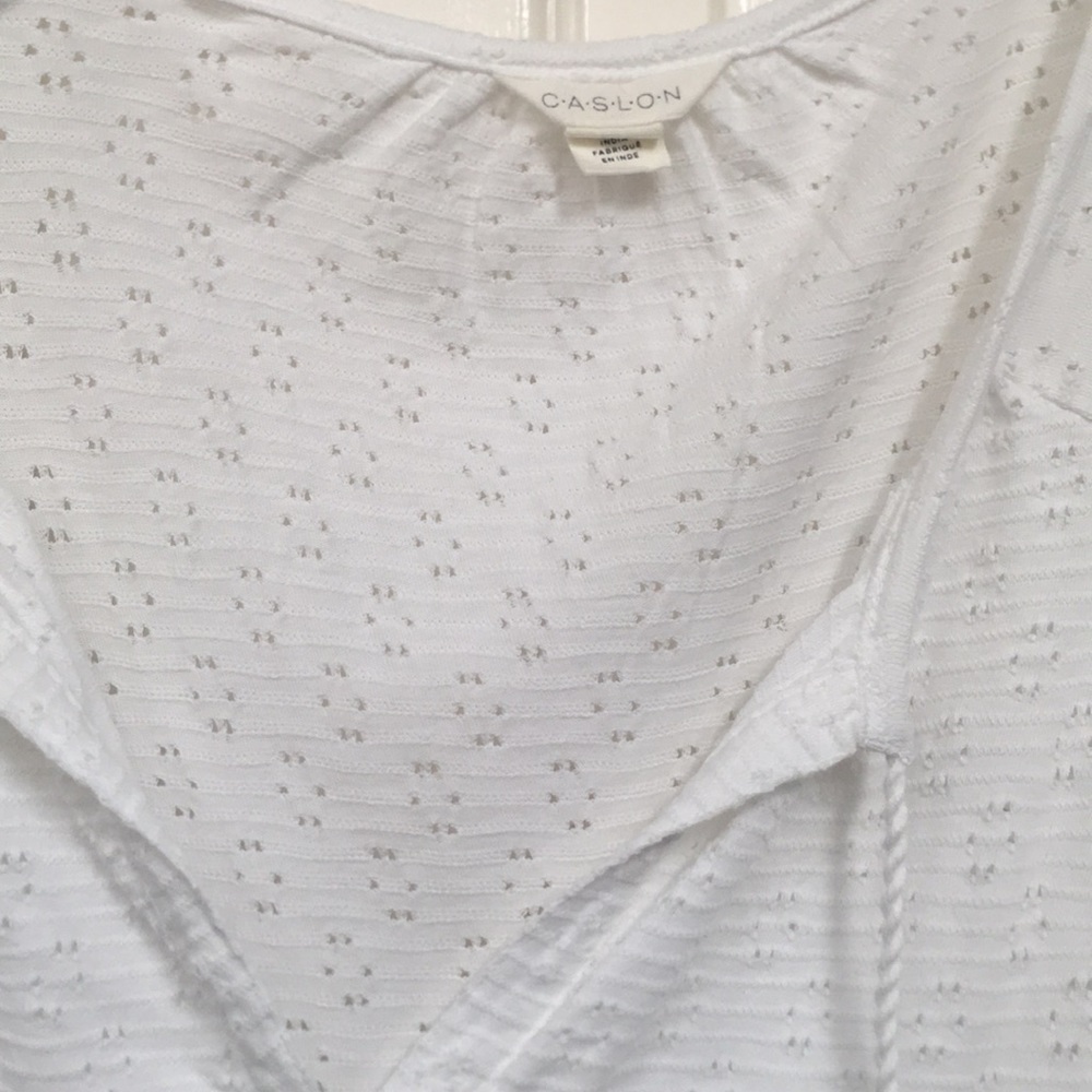 Carlson Pointelle Peasant top NWT size M in white - Picture 4 of 6